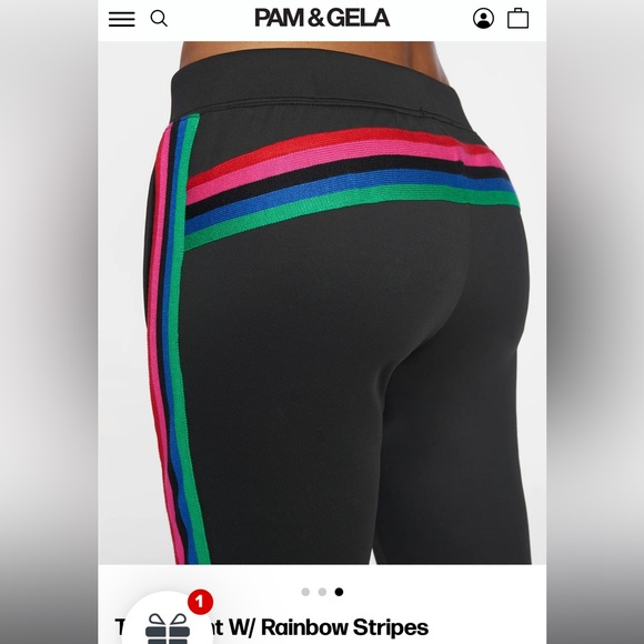 PAM & GELA rainbow stripes track pants with slit - Picture 6 of 7